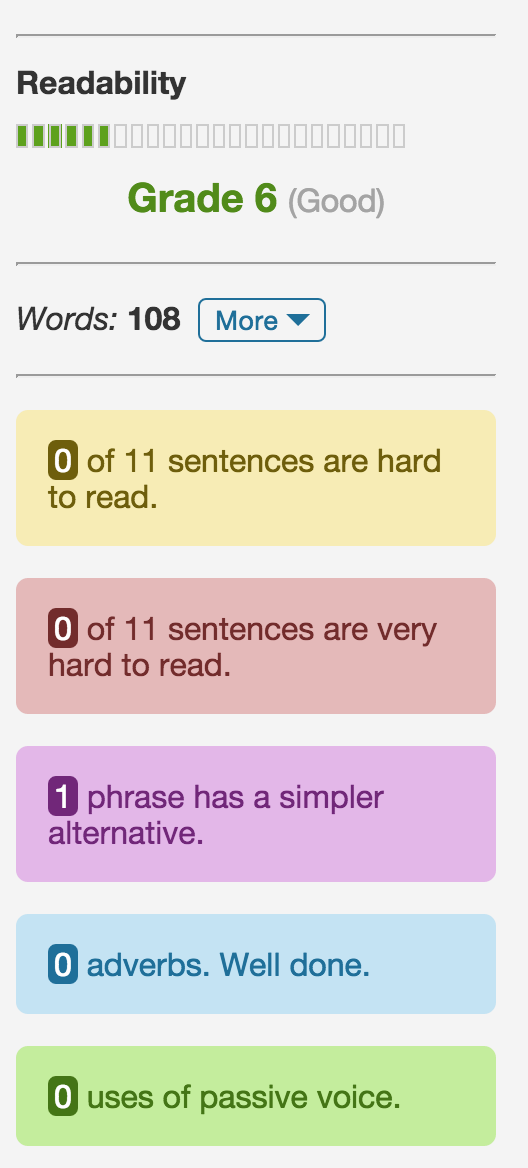 Word counter and other tools in Hemingway