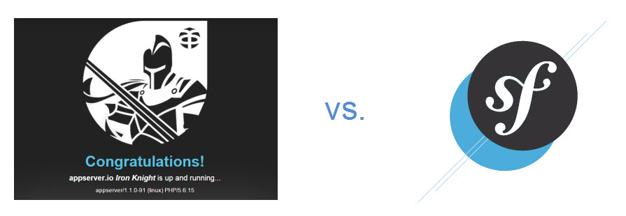 Начальное изображение, логотип Appserver и логотип Symfony
