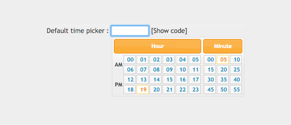 jQuery UI Timepicker