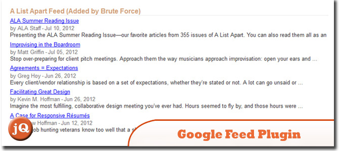 jQuery Google Feed