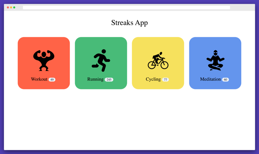Streaks App - список привычек