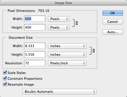 Photoshop Actions Image Size