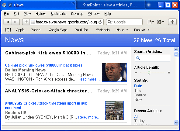 Safari RSS