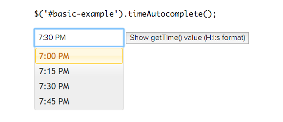 Пример jQueryTimeAutocomplete