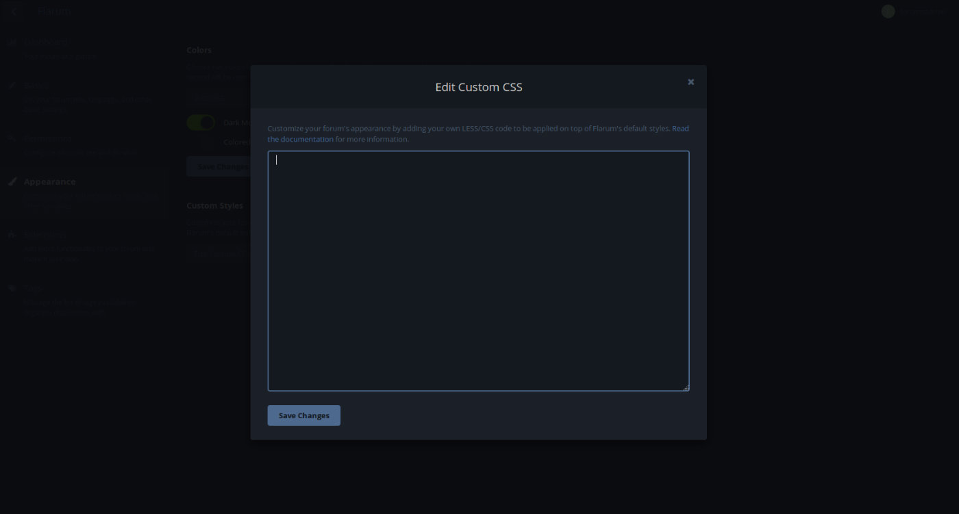 Flarum Administration - Custom CSS
