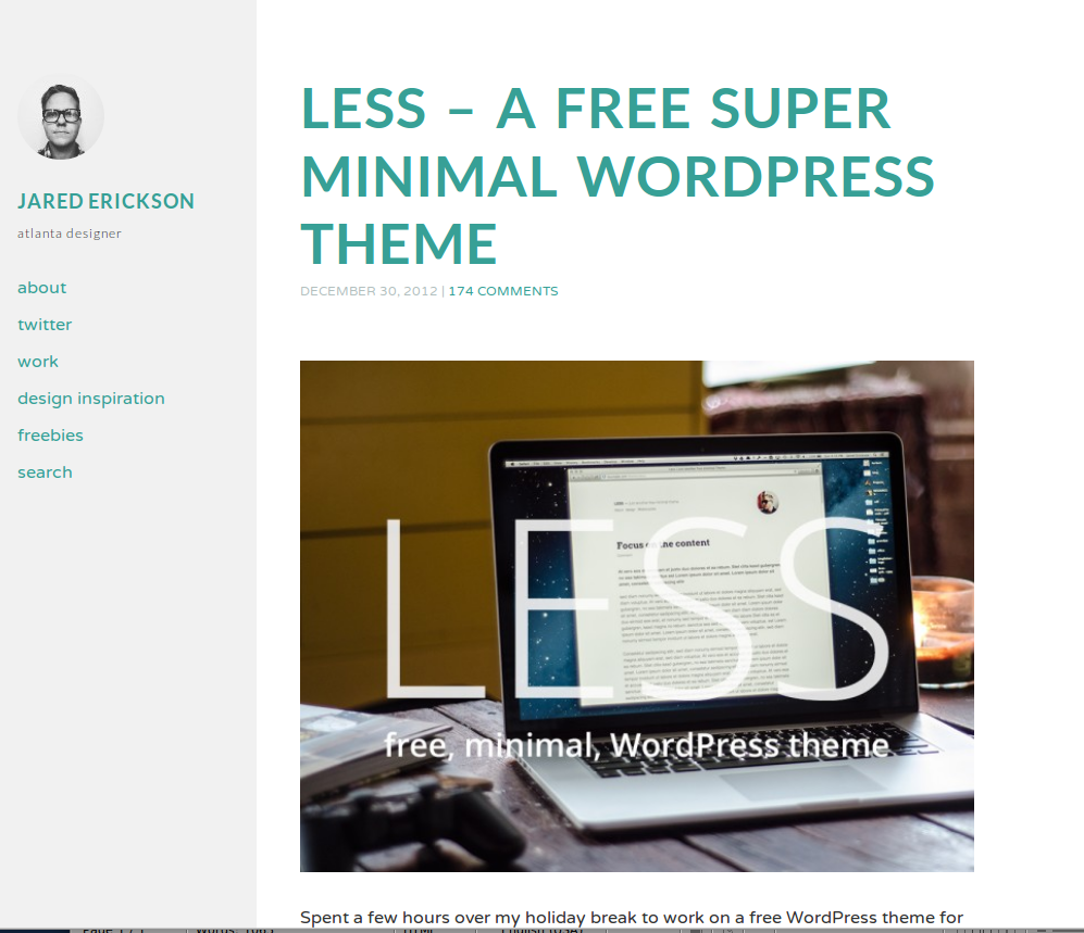 Less - бесплатная супер минимальная тема WP