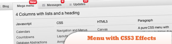 Меню с эффектами CSS3