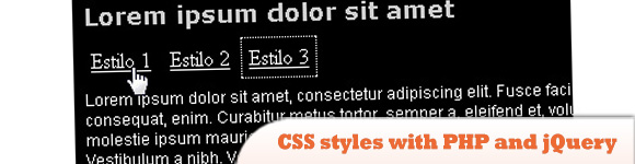 CSS стили с PHP и JQuery