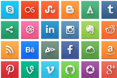 Социальные - 11 - Square Icons-w800