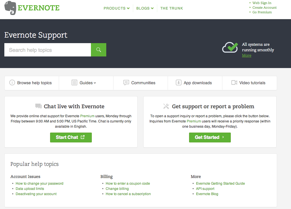 Evernotesupporthome