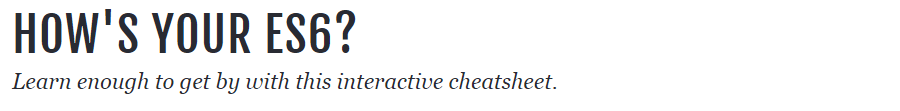 ES6 Cheatsheet