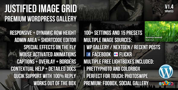 Justified Image Grid - Premium WordPress Gallery