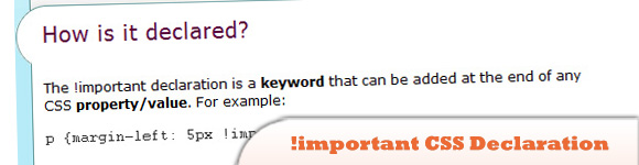 Важность! Важной декларации CSS