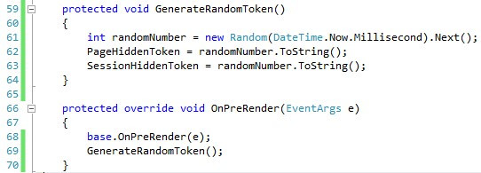 GenerateRandomToken и OnPreRender