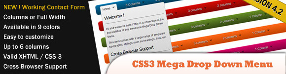 CSS3 Mega Drop Down