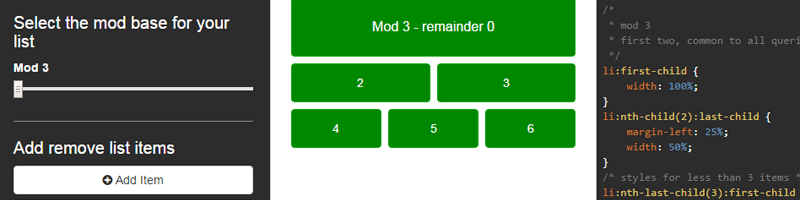 Запросы модов CSS и селекторы диапазонов