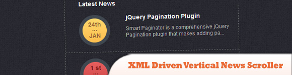 XML управляемый вертикальный скроллер новостей