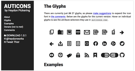 Auticons - отличная реализация CSS