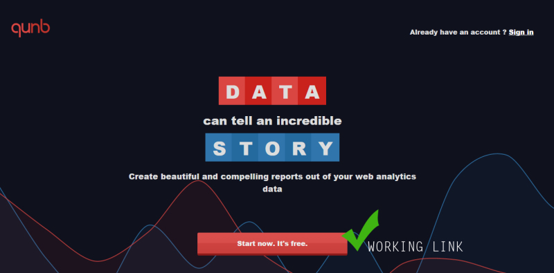 Сайт Data Story показывает чистый (хотя и красный) CTA