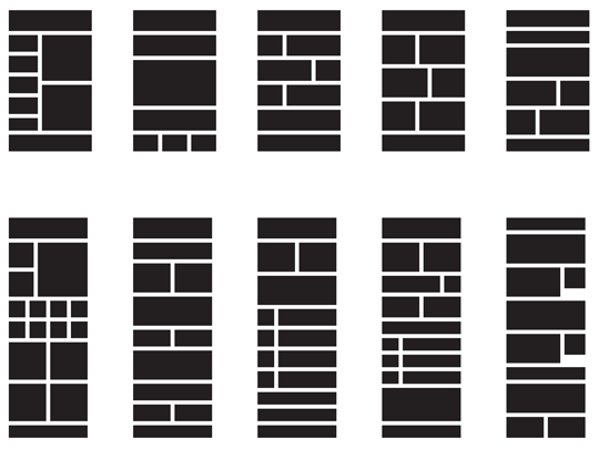 The most popular layout variations sent through Campaign Monitor