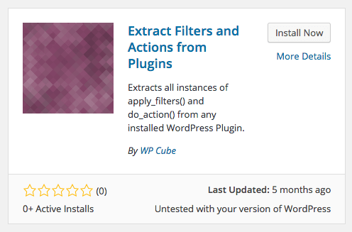 Плагин Extract Filters and Actions