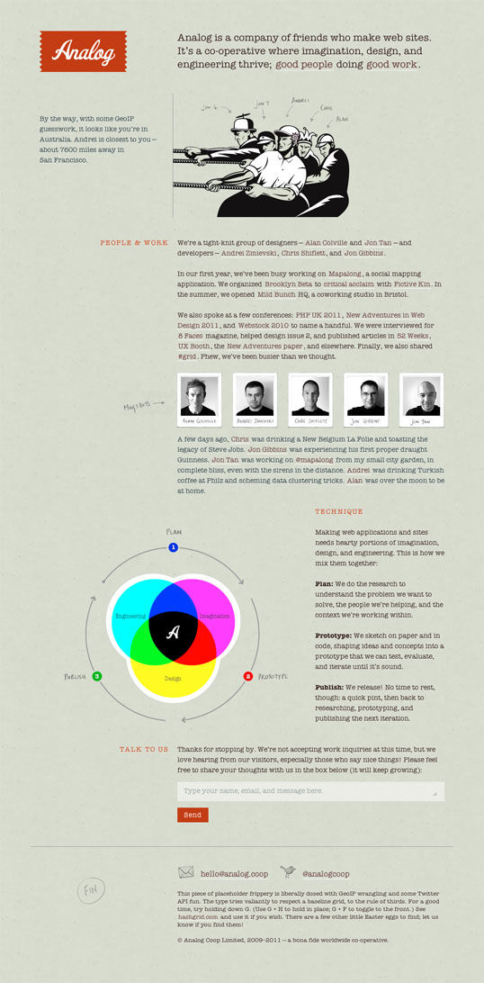 Великолепный минималистичный сайт Analog Coop