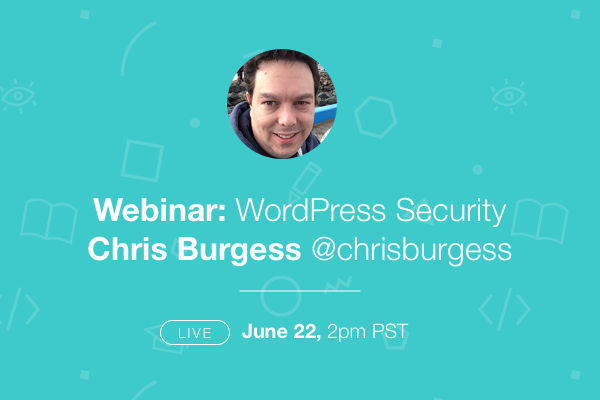 Крис Берджесс Плакат о веб-семинаре по безопасности WordPress