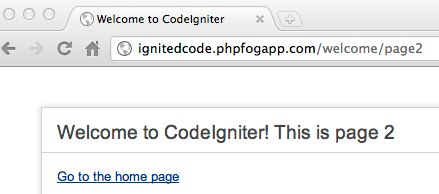 CodeIgniter с обновлениями кода на PHPFog