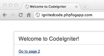 CodeIgniter с обновлениями кода на PHPFog