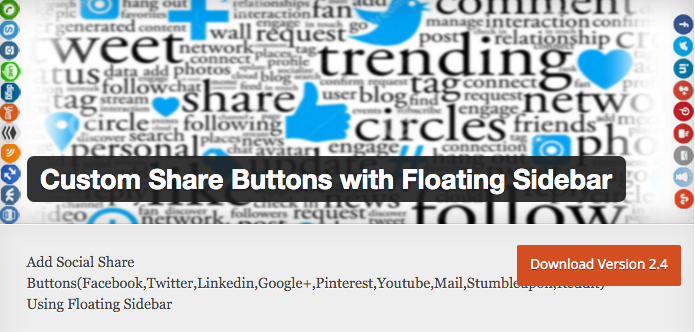 Пользовательские кнопки «Поделиться» с плавающей боковой панелью