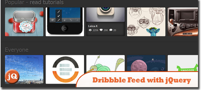 Получите Dribbble Feed с помощью jQuery