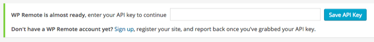 WP Remote API Key