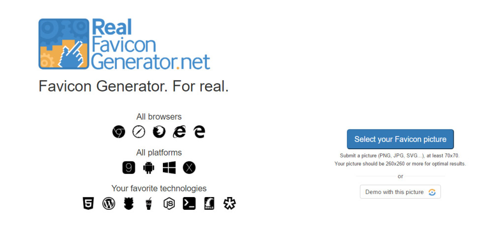 Реальный сайт Favicon Generator