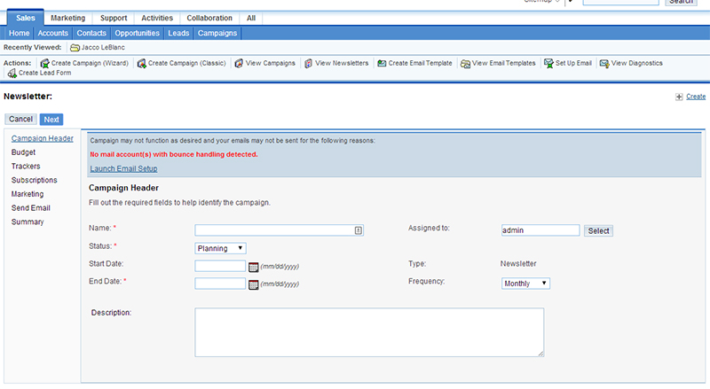 SugarCRM Campaigns