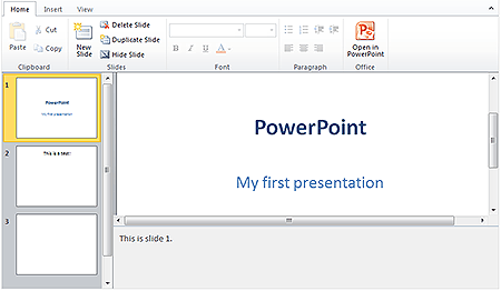 MS Office PowerPoint Web App