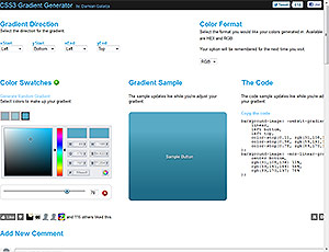 Скриншот CSS3 Gradient Generator