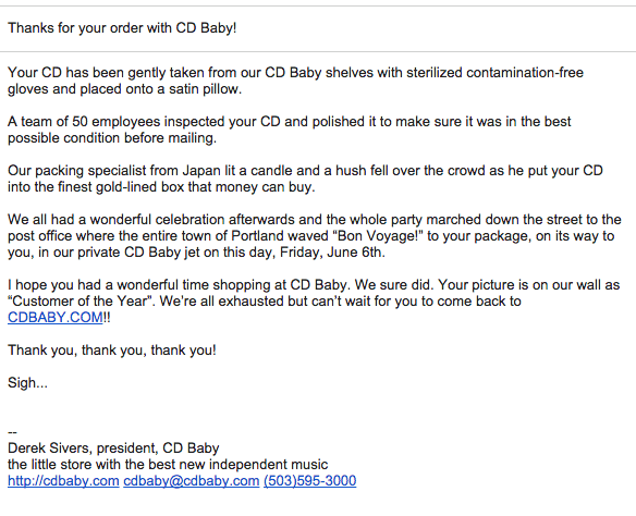 CD Baby email