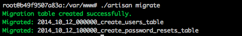 Artisan migrate