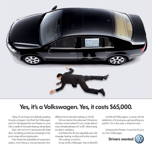 Наша перенастроенная реклама VW