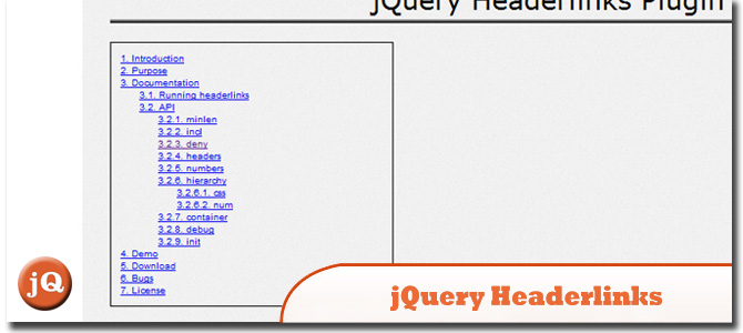 Заголовки jQuery