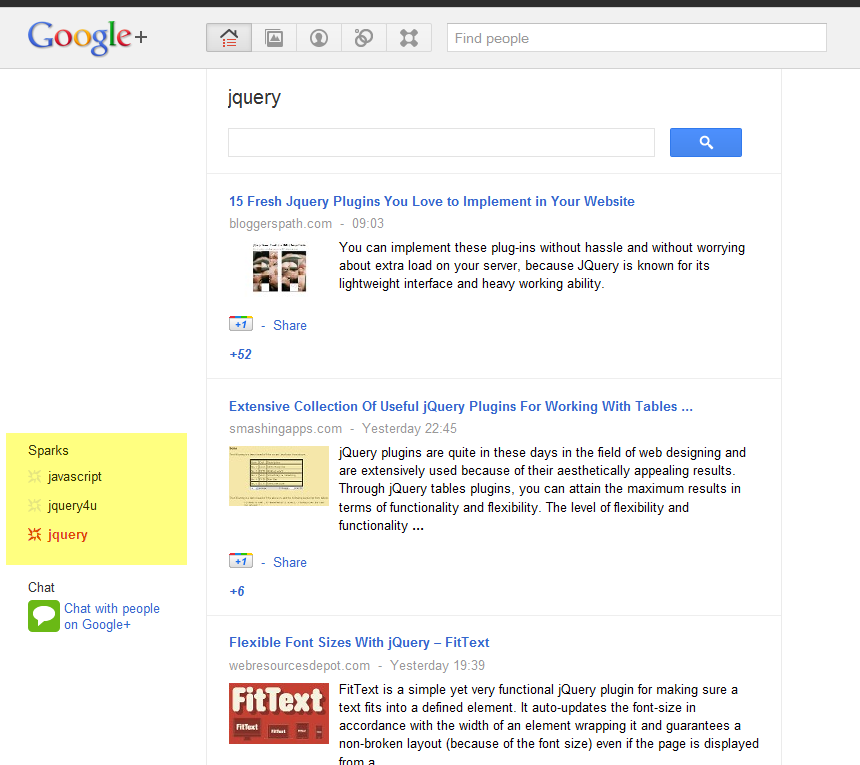 google-plus-jquery-sparks