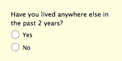 Q: Вы жили где-нибудь еще за последние 2 года? (Y / N)