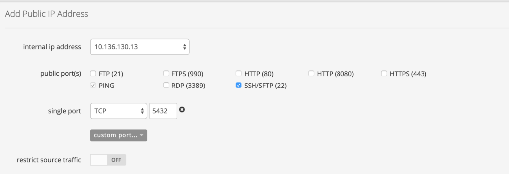 PostgreSQL устанавливает публичный IP-адрес