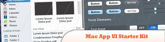 Стартовый комплект пользовательского интерфейса Mac App