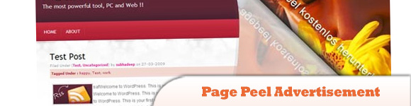 Page Peel Реклама в WordPress