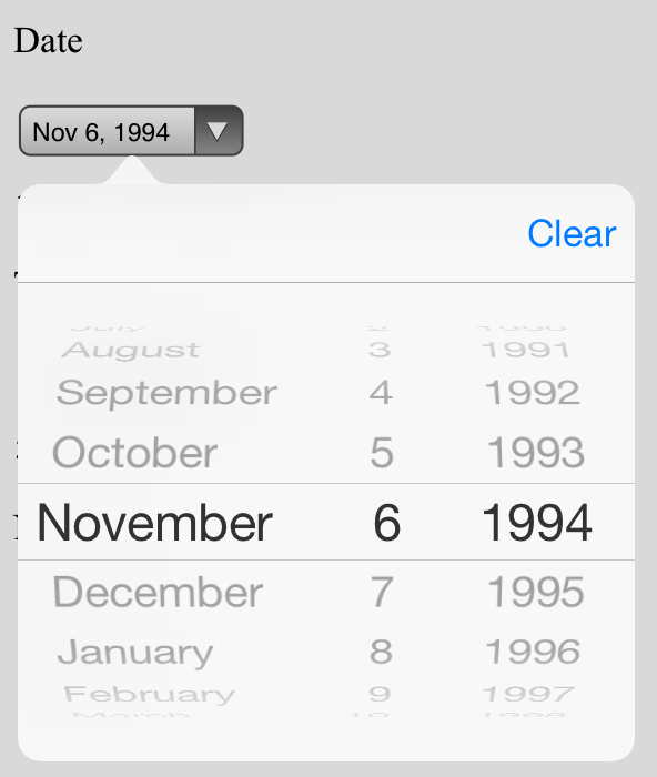 Datepicker на iOS