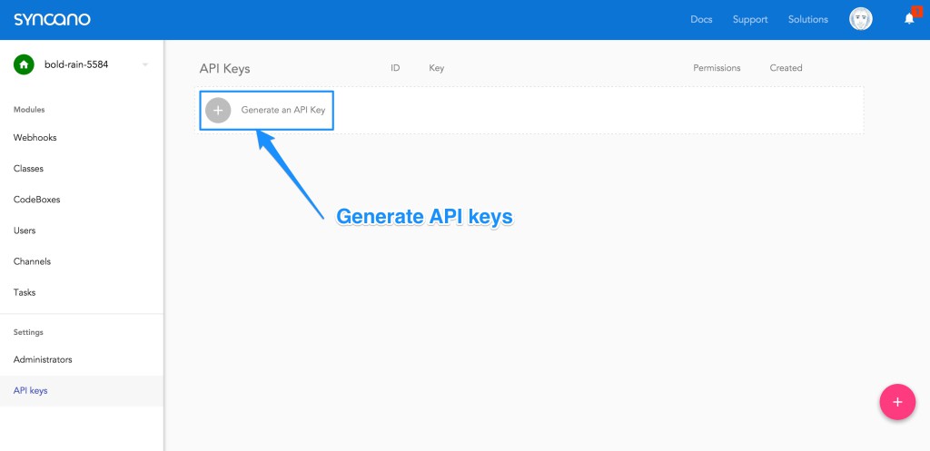 Генерация API-ключа