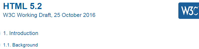 HTML 5.2 W3C Рабочий проект