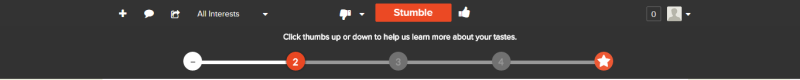 Stumbleupon onboarding - шаг 2