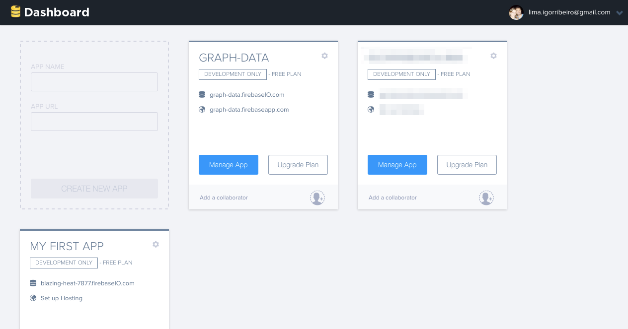 Панель инструментов Firebase